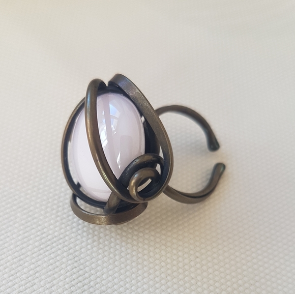 ADJUSTABLE RING with PINK STONE - Picture 2 of 5